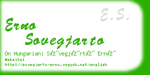 erno sovegjarto business card